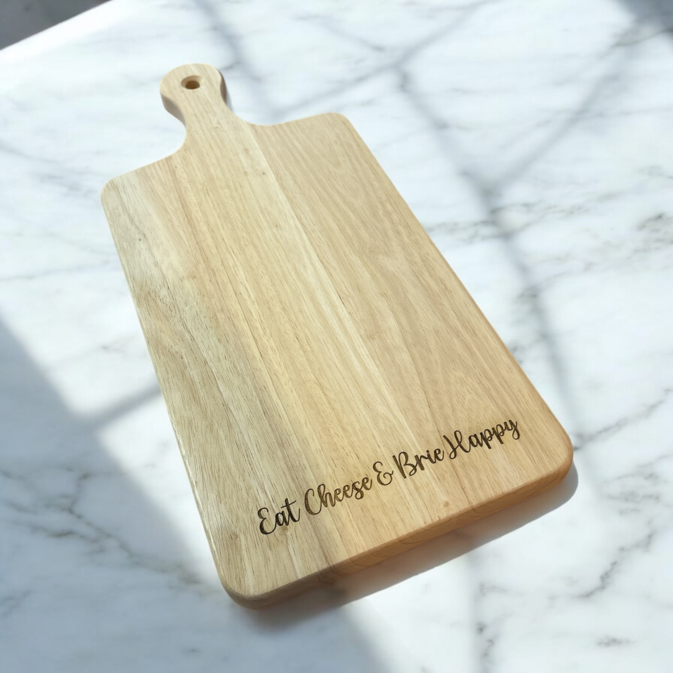 Wooden Serving board with engraving of text and or logo