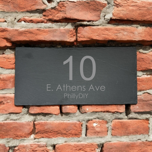 Personalized 15" x 7.5" Engraved Slate House Address Sign