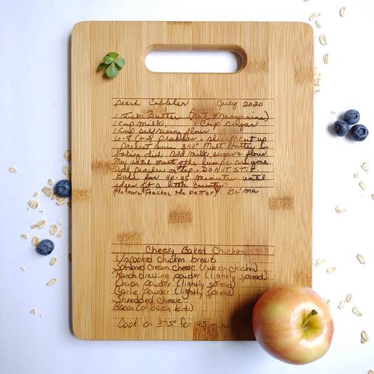 Custom Cutting Board engraved with Family Recipe