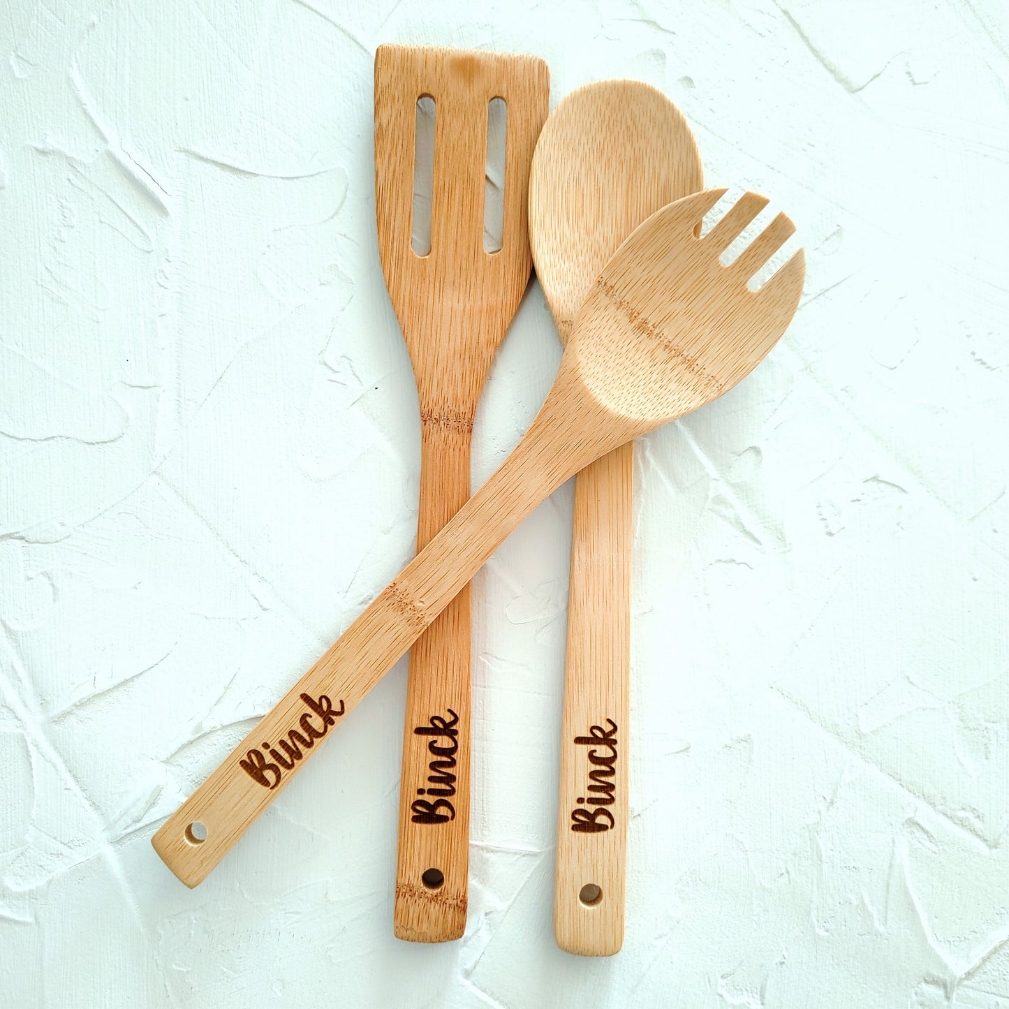 Personalized Salad Spoon, Spork & Spatula Set