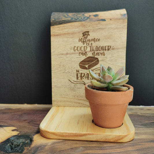 Custom Engraved Live Edge Floating Planters