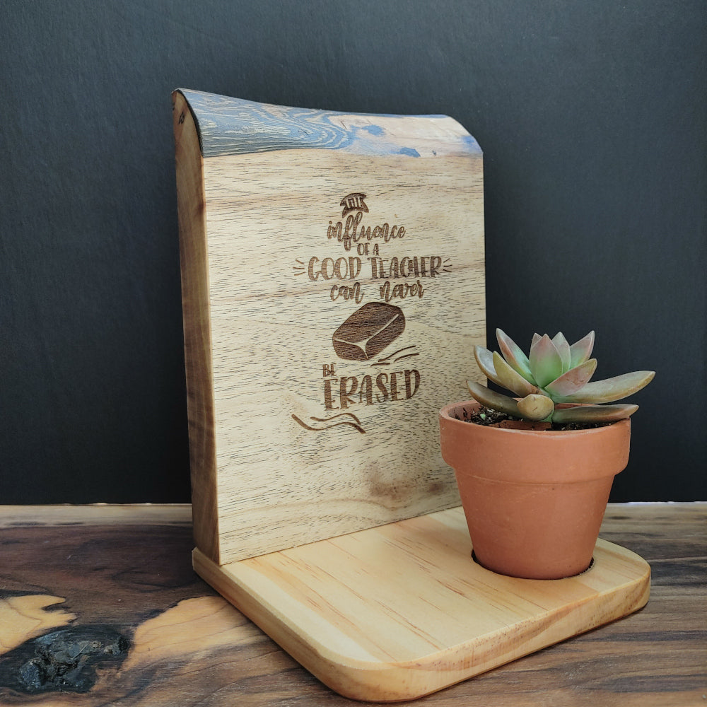 Custom Engraved Live Edge Floating Planters