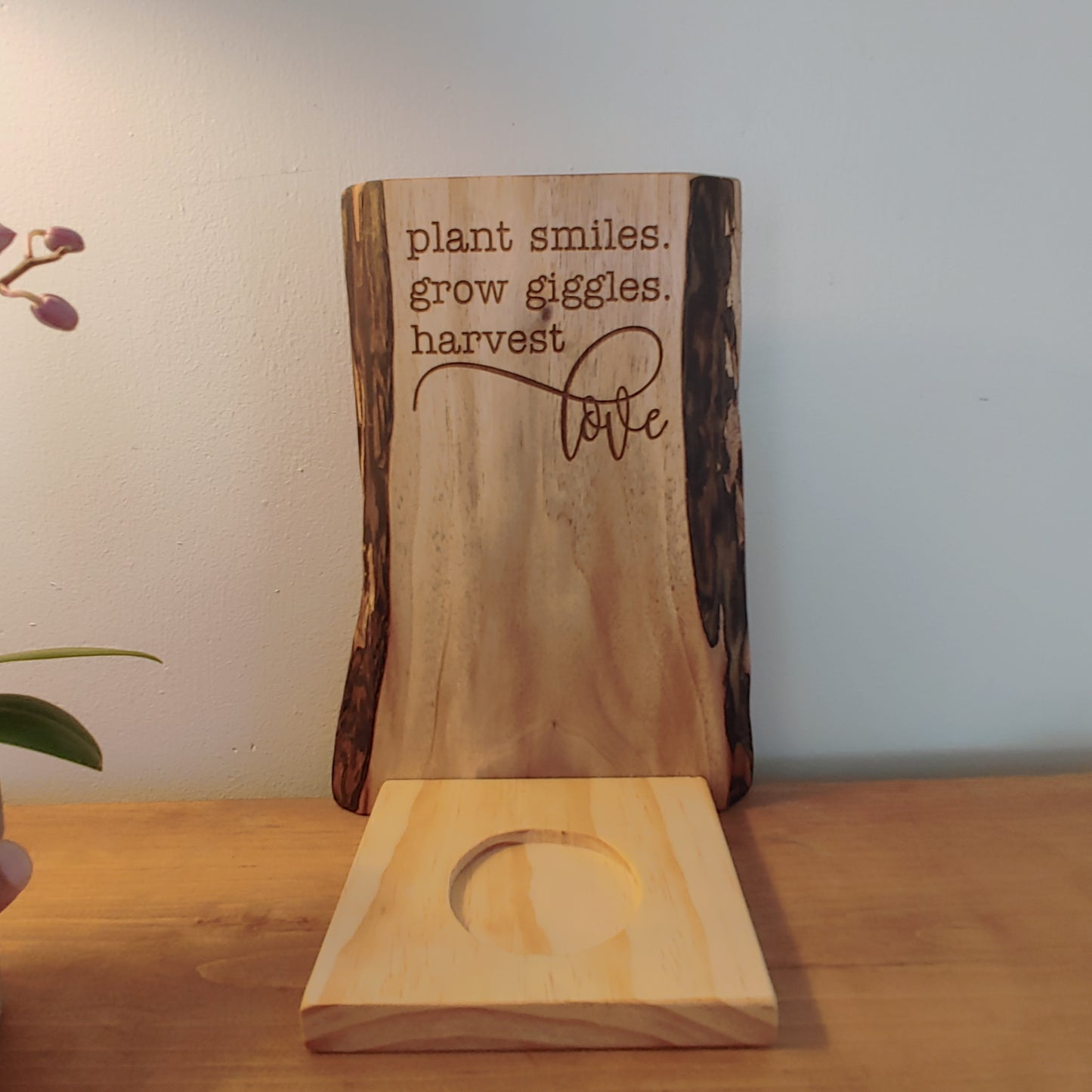 Custom Engraved Live Edge Floating Planters