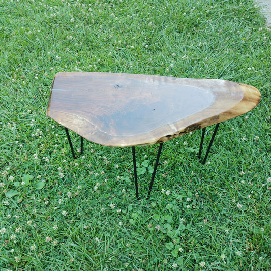 Minimalist Black Walnut Live Edge End Table