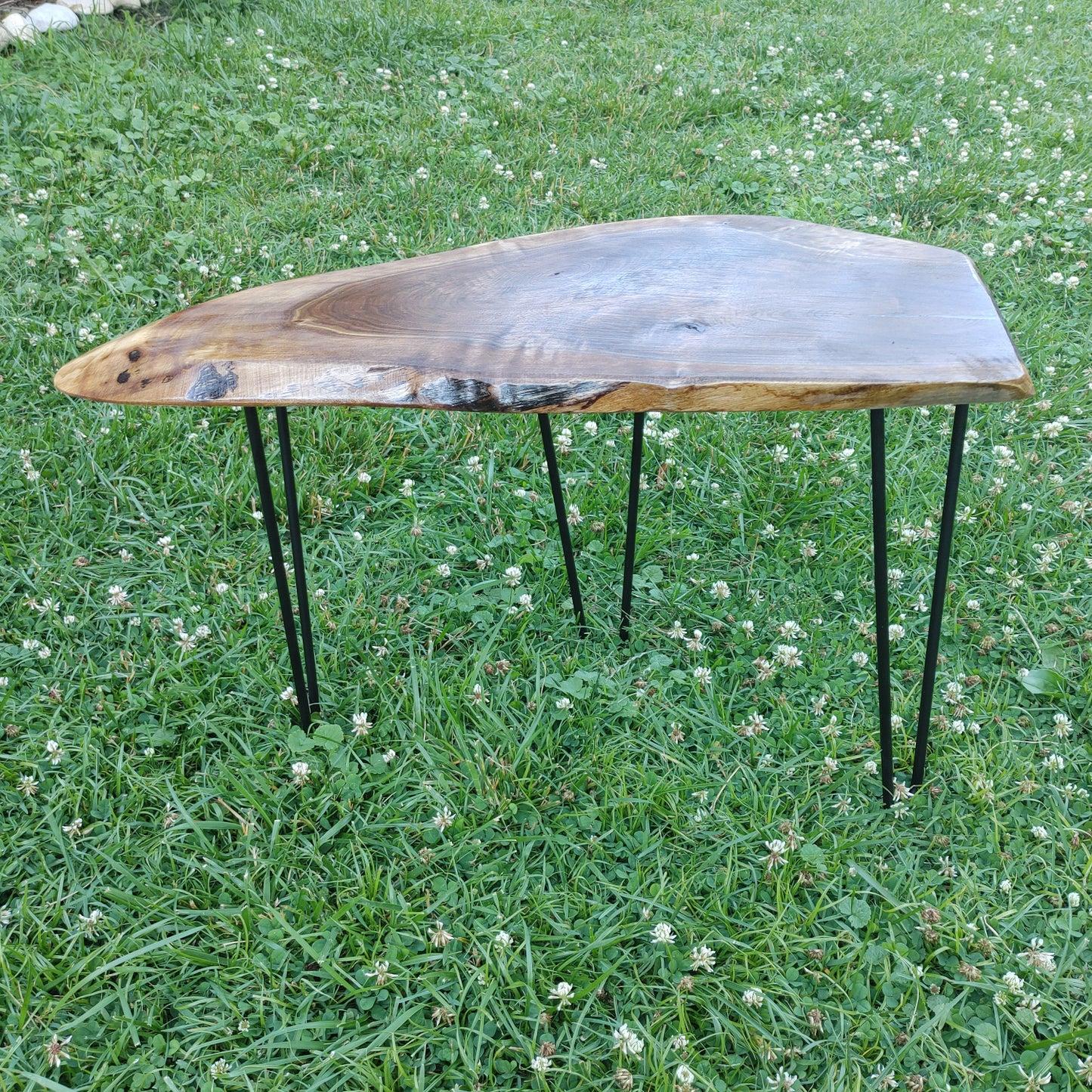 Minimalist Black Walnut Live Edge End Table