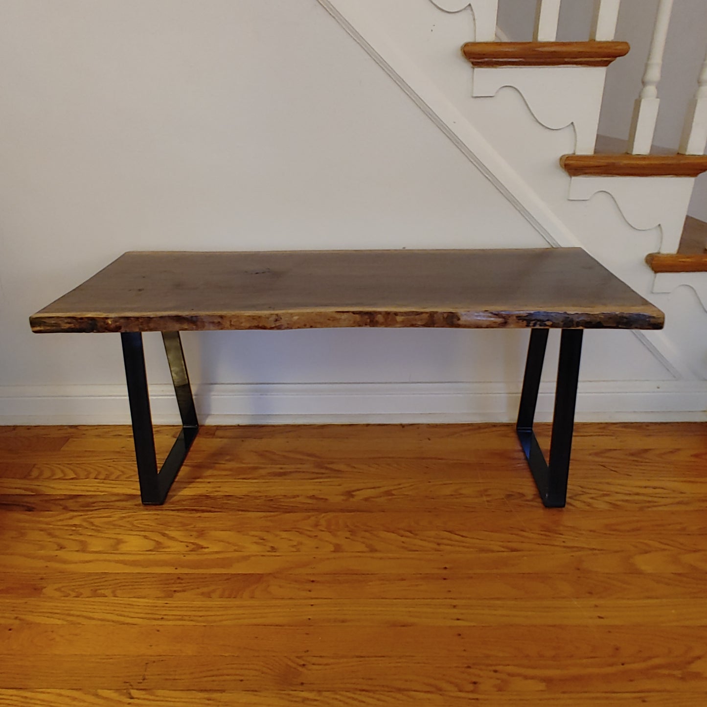 Live Edge Black Walnut Wood Bench