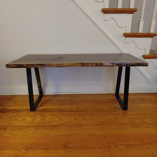 Live Edge Black Walnut Wood Bench