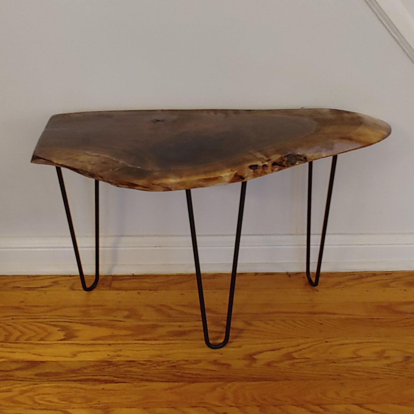 Minimalist Black Walnut Live Edge End Table