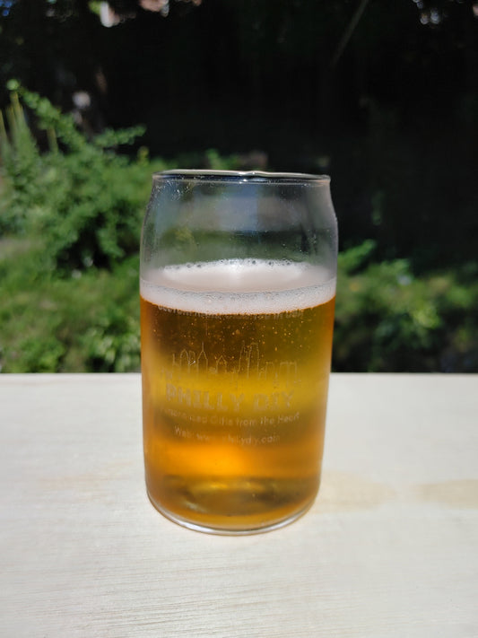 Engraved Beer Can Glass