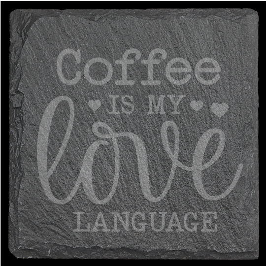 Tea & Coffee Themed Slate Coasters - set of 4