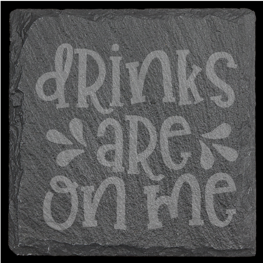 Funny Drink Themed Slate Coasters - set of 4