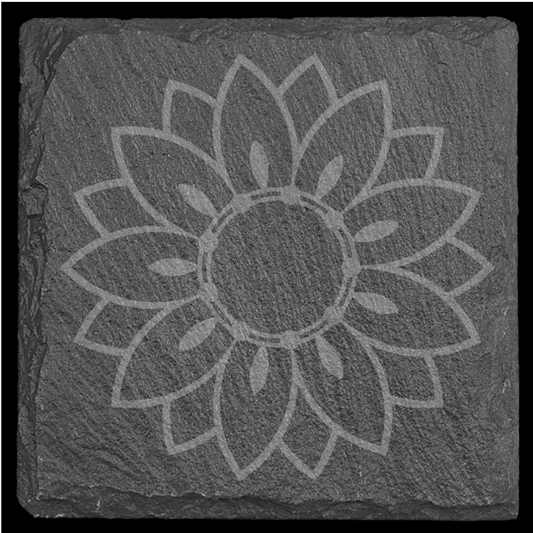 Floral Design Slate Coasters - set of 4