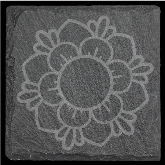 Floral Design Slate Coasters - set of 4