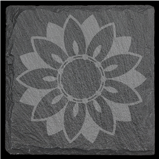 Floral Design Slate Coasters - set of 4