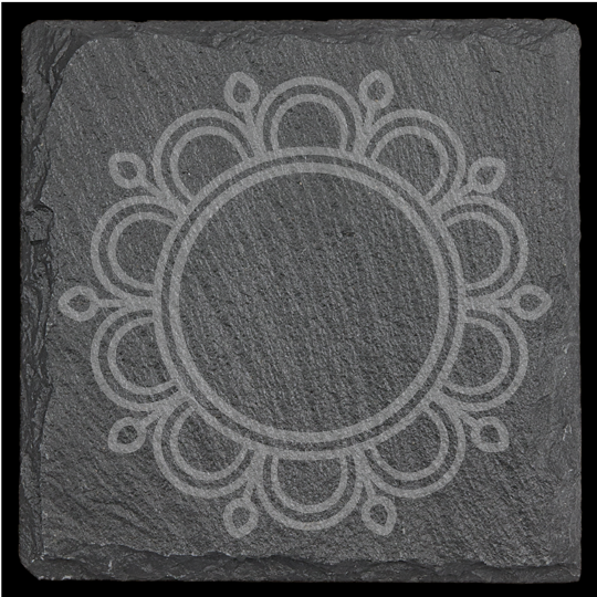 Floral Design Slate Coasters - set of 4