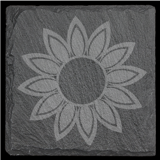 Floral Design Slate Coasters - set of 4