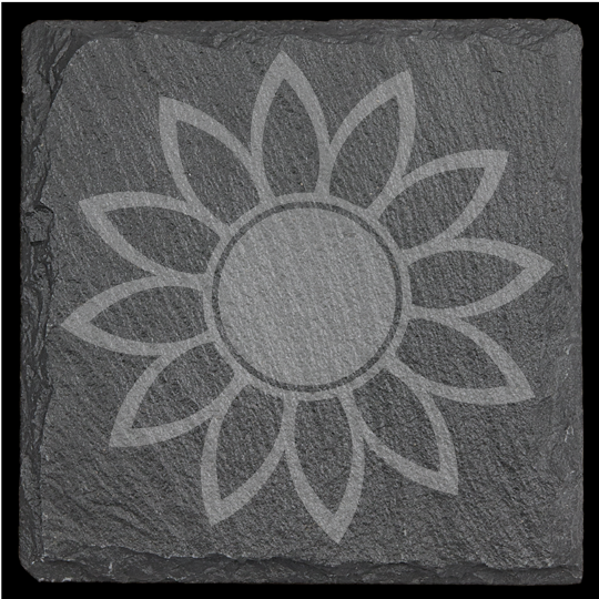 Floral Design Slate Coasters - set of 4