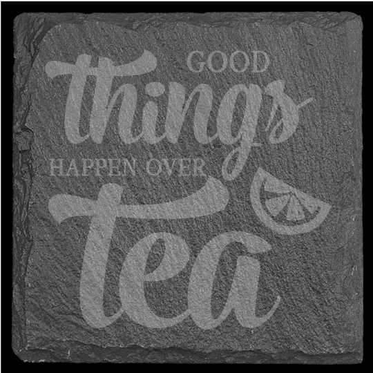 Tea & Coffee Themed Slate Coasters - set of 4