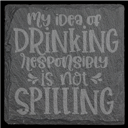 Funny Drink Themed Slate Coasters - set of 4