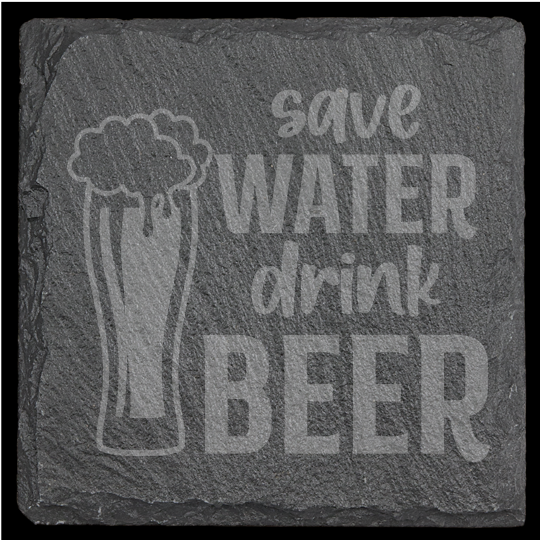 Funny Drink Themed Slate Coasters - set of 4