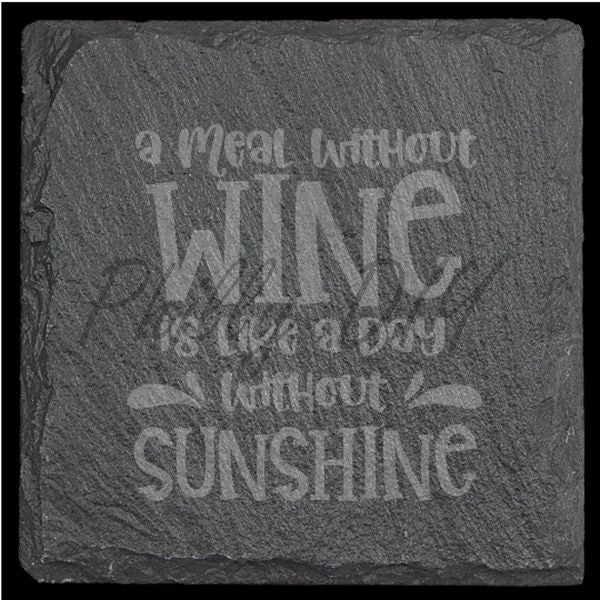 Square engraved 4" Slate Coaster