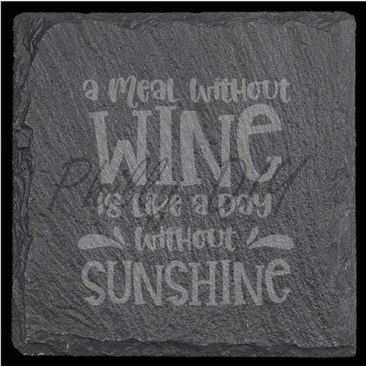 Square engraved 4" Slate Coaster