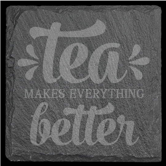 Tea & Coffee Themed Slate Coasters - set of 4