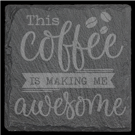 Tea & Coffee Themed Slate Coasters - set of 4