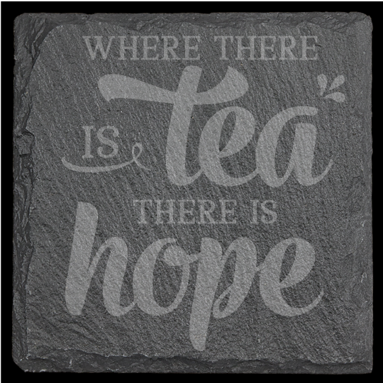 Tea & Coffee Themed Slate Coasters - set of 4