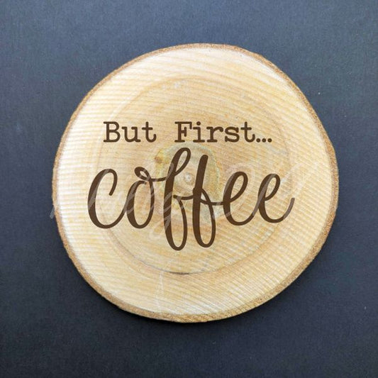 Tea & Coffee Themed Birch Wood Coasters - set of 4