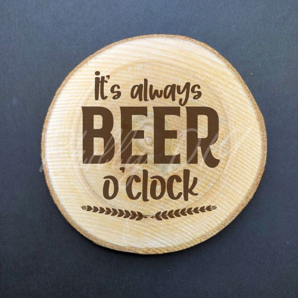 Funny Drink Themed Birch Wood Coasters - set of 4