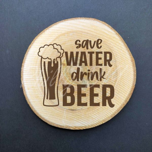 Funny Drink Themed Birch Wood Coasters - set of 4
