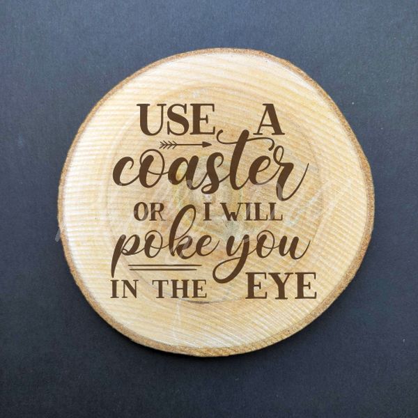 Funny Drink Themed Birch Wood Coasters - set of 4