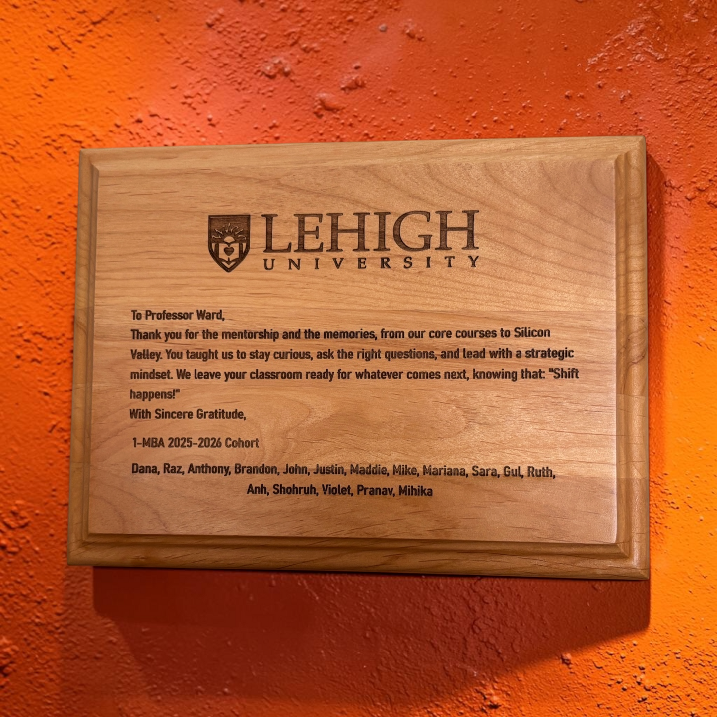 Custom Engraved Alder wood Plaque for Dads, Moms, Grads, Teachers & more