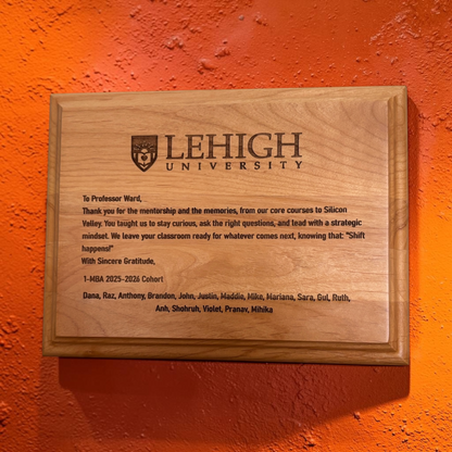 Custom Engraved Alder wood Plaque for Dads, Moms, Grads, Teachers & more