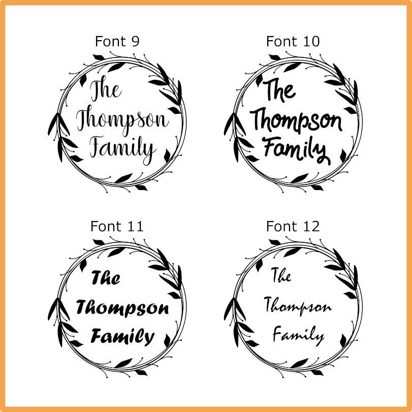 Family name monogram (Style 1) on set of 4 slate coasters with font of your choice