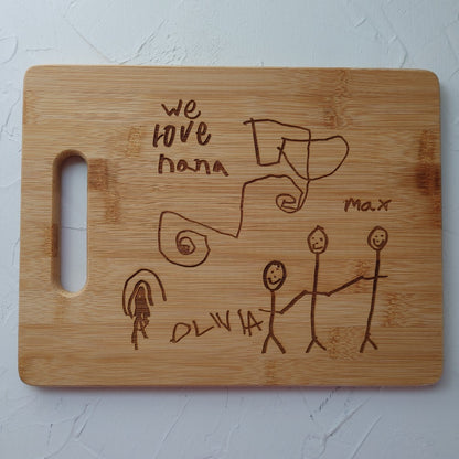 Personalized cutting board, a unique gift for grandparents and loved ones