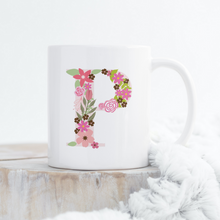 Load image into Gallery viewer, Floral Initial Personalized Mug
