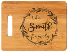 Load image into Gallery viewer, Custom Cutting Board Engraved With Family Monograms
