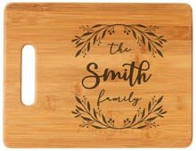 Load image into Gallery viewer, Custom Cutting Board Engraved With Family Monograms
