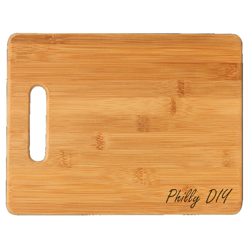 Medium Bamboo Cutting Board with logo example (11 1/2