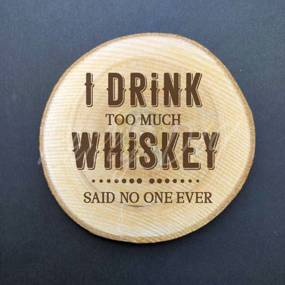 Funny Drink Themed Birch Wood Coasters - set of 4