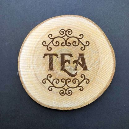 Tea & Coffee Themed Birch Wood Coasters - set of 4